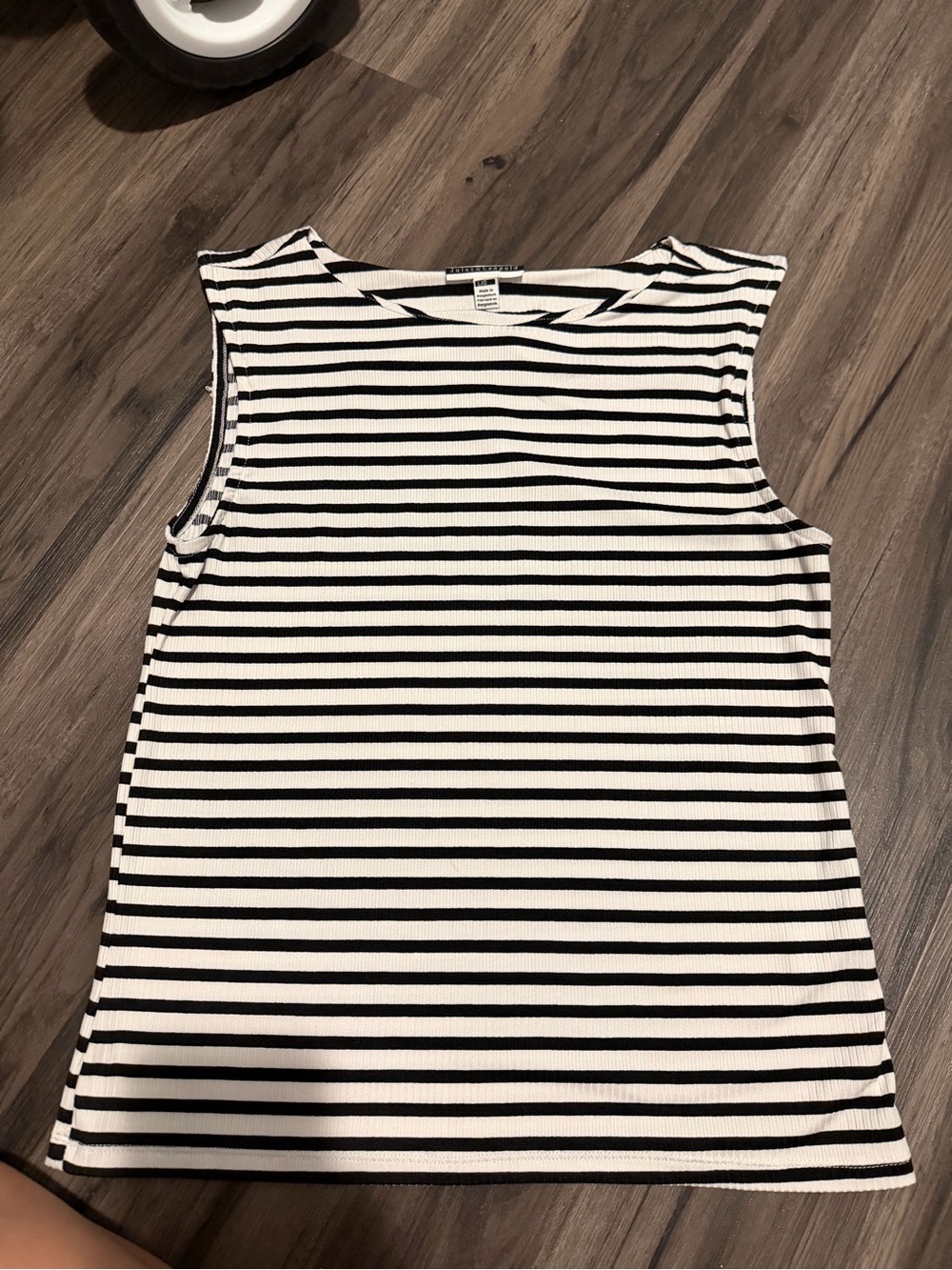 Jules & Leopold Black and White Striped Ribbed Tank